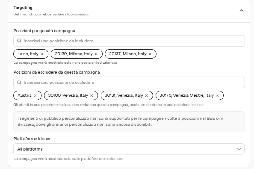 Targeting su ChatGPT Ads